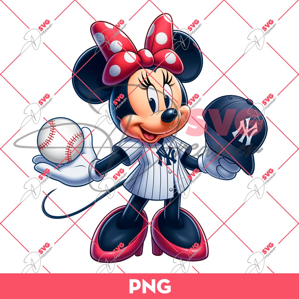 Minnie Mouse NY Yankees PNG, Disney Minnie MLB Baseball PNG, New York Yankees Team PNG 1 Minnie Mouse NY Yankees PNG, Disney Minnie MLB Baseball PNG, New York Yankees Team PNG