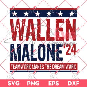 Music Wallen Malone 24 SVG PNG, Teamwork Makes The Dream Work PNG SVG