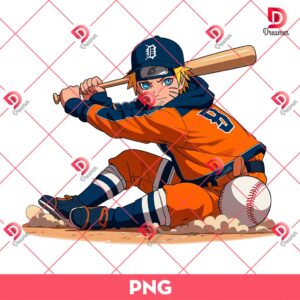 Naruto Detroit Tigers Player PNG, Naruto MLB Baseball PNG