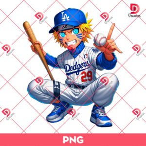 Naruto Los Angeles Dodgers Player PNG, Naruto MLB Baseball PNG