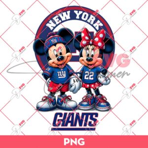 New York Giants NFL Mickey And Minnie PNG, Disney Football PNG