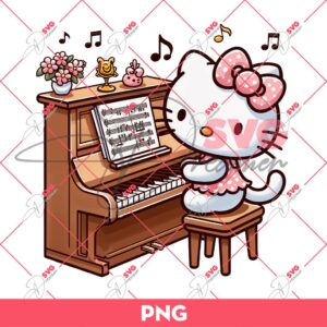 Piano Artist Hello Kitty PNG, Hello Kitty Becomes A Pianist PNG