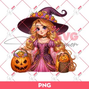 Bundle Halloween Disney Princess PNG, Disney Princess PNG Bundle 15 Rapunzel Witch Halloween PNG, Disney Princess Halloween PNG