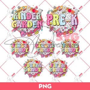 Retro Back To School PNG Bundle, Bundle Pencil Rainbow School PNG, Retro Teacher PNG