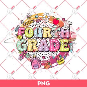 Retro Fourth Grade PNG, First Day Of School PNG, Back To School PNG