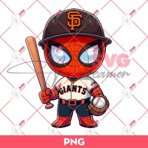 San Francisco Giants Spiderman PNG, Baby Spiderman MLB Baseball PNG
