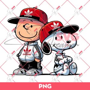 Snoopy And Charlie Brown Wearing Adidas Outfits PNG, Charlie Brown And Snoopy Adidas PNG