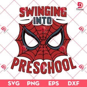 Spiderman Swinging Into Preschool SVG PNG, Superhero Back To School SVG PNG