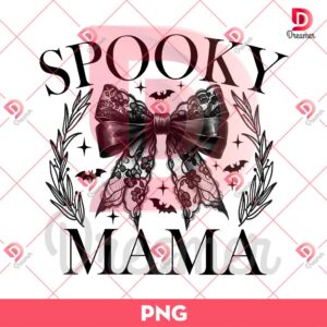 Spooky Mama PNG, Coquette Halloween PNG, Mom Spooky Season PNG