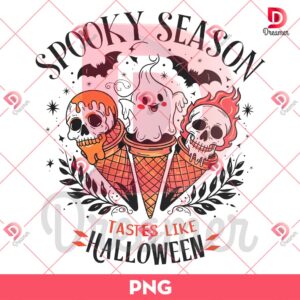 Spooky Season Tastes Like Halloween PNG, Ice Cream Spooky Season PNG