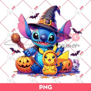 Stitch And Pikachu Halloween PNG, Cartoon Characters Halloween PNG