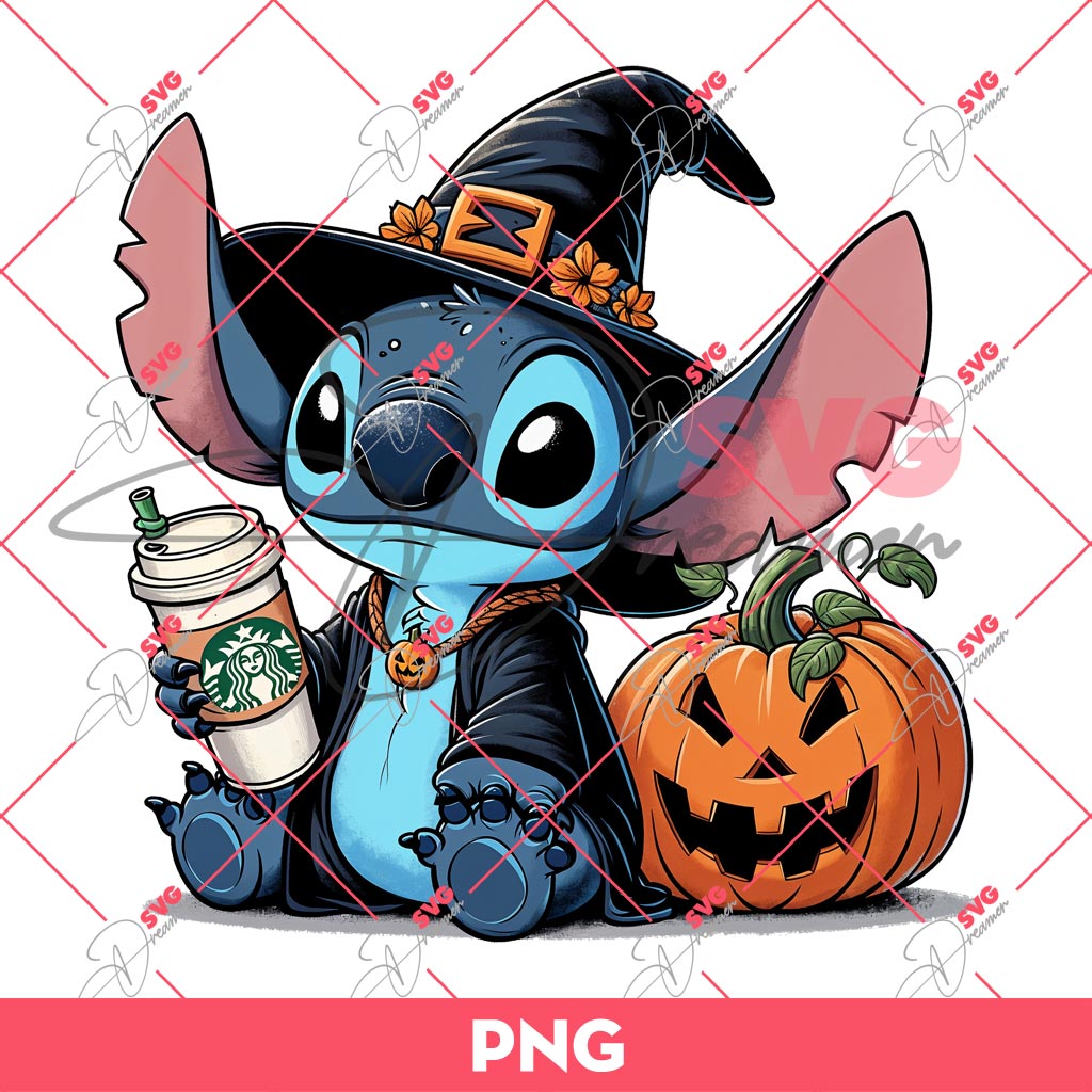Stitch Coffee Halloween PNG, Stitch Witch And Pumpkin Halloween PNG 2 Stitch Coffee Halloween PNG, Stitch Witch And Pumpkin Halloween PNG