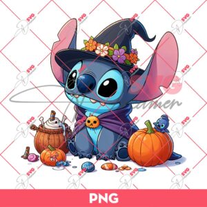 Stitch Witch PNG, Stitch Halloween PNG, Disney Characters Halloween PNG