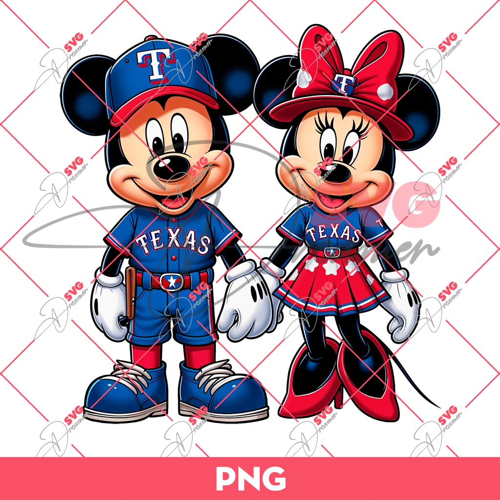Texas Rangers Mickey And Minnie PNG, Disney Mickey Minnie Rangers MLB Baseball PNG 1 Texas Rangers Mickey And Minnie PNG, Disney Mickey Minnie Rangers MLB Baseball PNG