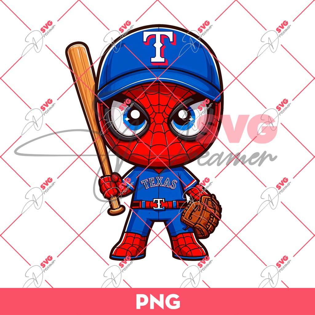 Texas Rangers Spiderman PNG, Baby Spiderman MLB Baseball PNG 1 Texas Rangers Spiderman PNG, Baby Spiderman MLB Baseball PNG