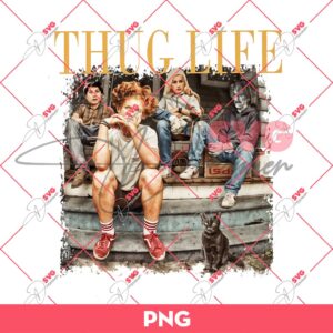 Thug Life Bad Witches PNG, Retro Witch Halloween PNG