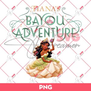 Tianas Bayou Adventure PNG, Disney Princess Tiana ESTD 2024 PNG