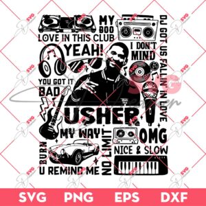 Usher Concert Pop Music SVG PNG, My Boo Love In This Club SVG PNG