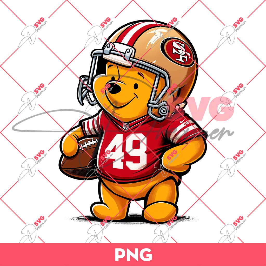 Winnie The Pooh 49ers PNG, San Francisco 49ers NFL Football PNG 1 Winnie The Pooh 49ers PNG, San Francisco 49ers NFL Football PNG