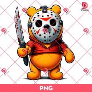 Winnie The Pooh Jason Voorhees PNG, Winnie The Pooh Halloween PNG, Horror Character Halloween PNG