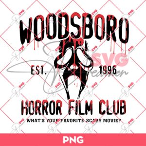 Woodsboro Horror Film Club EST 1996 PNG, Horror Halloween PNG