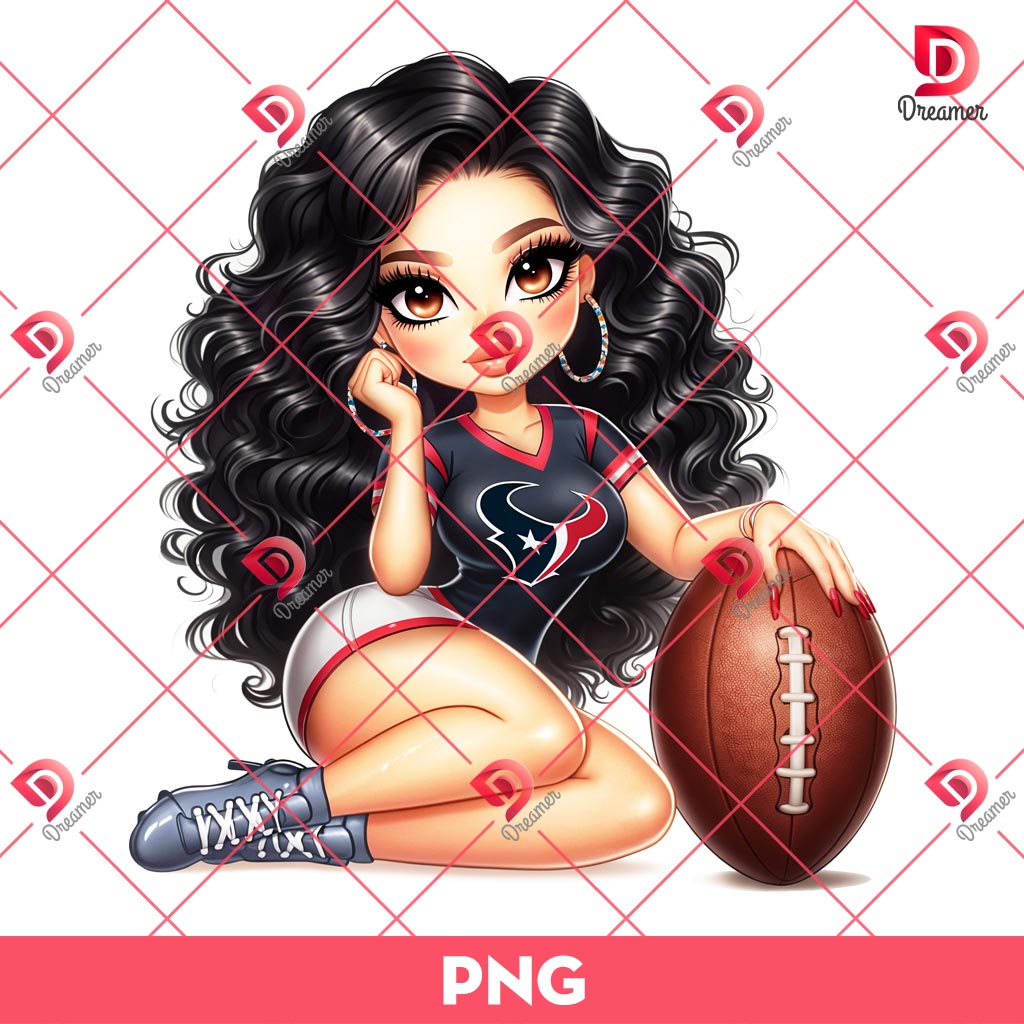 Bundle Cartoon Girl Houston Astros Texans PNG, Cute Chicana Girl Sport PNG 25 Cute Cartoon Girl NFL Texans PNG, Houston Texans Girl Football PNG