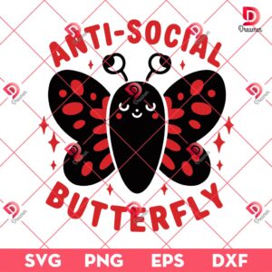 Anti Social Butterfly Mothman Cryptid SVG PNG EPS DXF