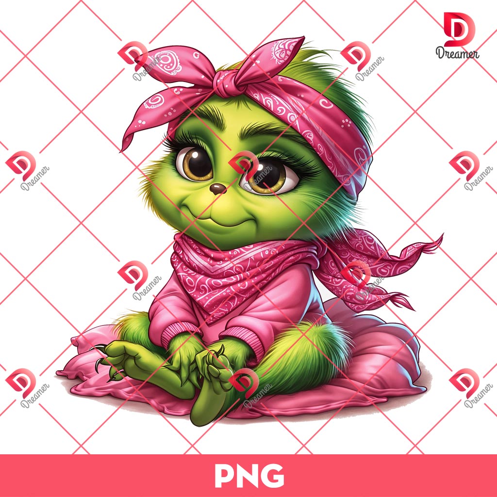 Baby Grinch PNG, Cute Grinch Pink Outfits PNG 3 Baby Grinch PNG, Cute Grinch Pink Outfits PNG