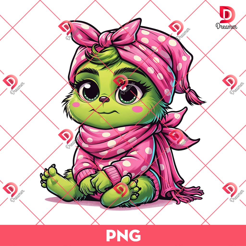 Baby Grinch PNG, Cute Grinch Pink Outfits PNG 4 Baby Grinch PNG, Cute Grinch Pink Outfits PNG
