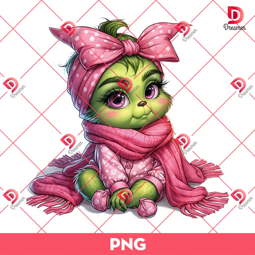 Baby Grinch PNG, Cute Grinch Pink Outfits PNG 5 Baby Grinch PNG, Cute Grinch Pink Outfits PNG