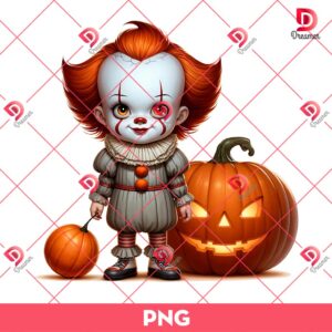 Baby Pennywise Halloween PNG, Cute Horror Killer PNG