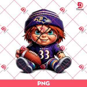 Baltimore Ravens NFL Chucky Player PNG, Horror Character Football PNG