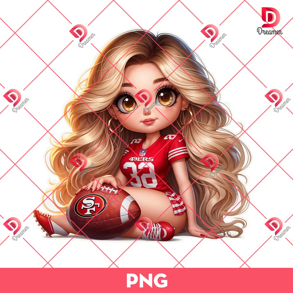 Beautiful Girl 49ers PNG, Cute Cartoon Girl NFL SF 49ers PNG, San Francisco 49ers Fan Girl PNG 2 Beautiful Girl 49ers PNG, Cute Cartoon Girl NFL SF 49ers PNG, San Francisco 49ers Fan Girl PNG