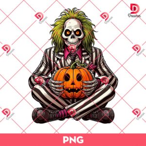 Beetlejuice Skeleton Pumpkin Halloween PNG, Horror Beetlejuice Halloween PNG