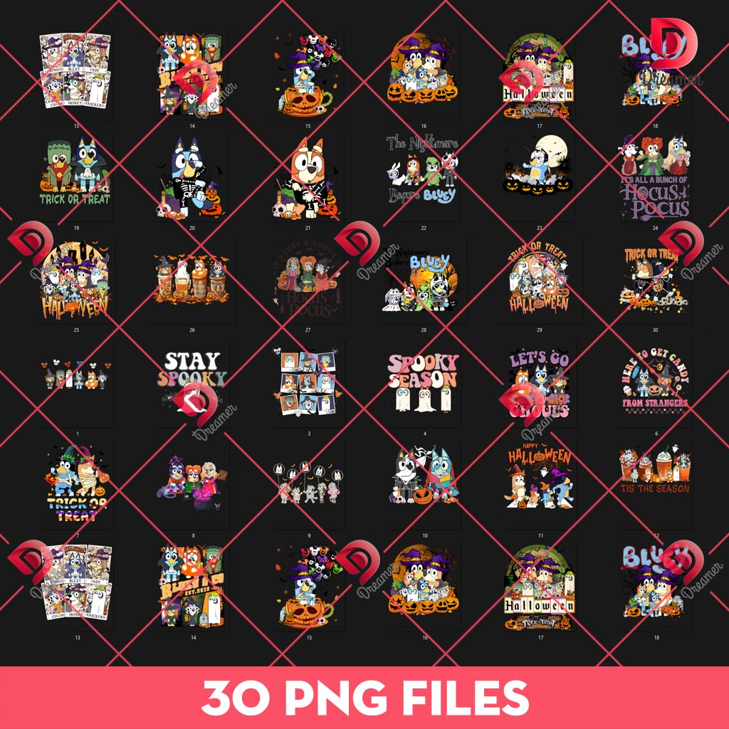 Bluey Halloween Bundle PNG, Bluey Bingo Trick Or Treat PNG Bundle 1 Bluey Halloween Bundle PNG, Bluey Bingo Trick Or Treat PNG Bundle