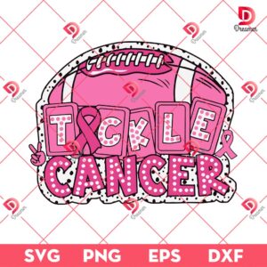 Breast Cancer Football SVG PNG, Tackle Breast Cancer PNG SVG, Cancer Awareness PNG SVG