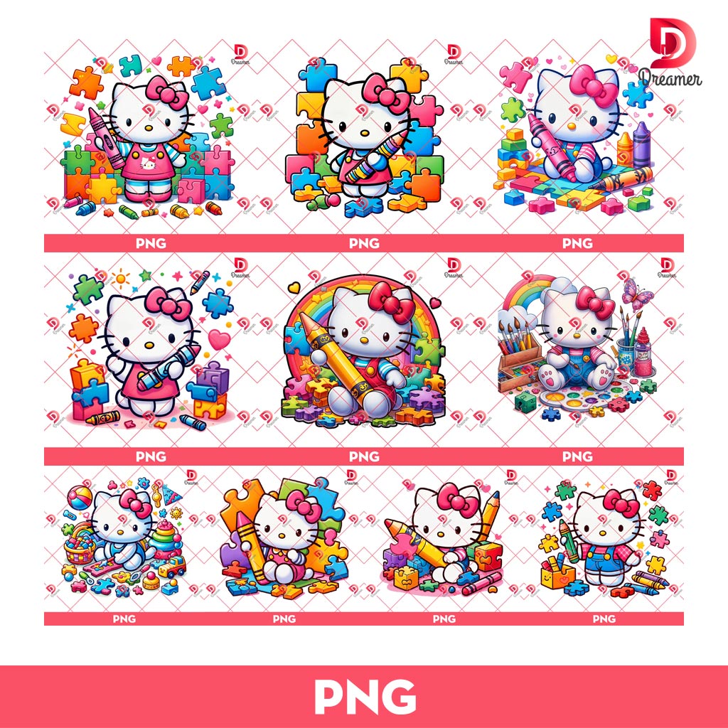 Bundle Autism Hello Kitty PNG, Hello Kitty Puzzle Autism PNG Bundle 1 Bundle Autism Hello Kitty PNG, Hello Kitty Puzzle Autism PNG Bundle