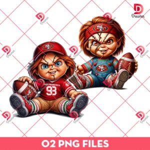 San Francisco 49ers NFL Chucky Player PNG, Horror Character Football PNG