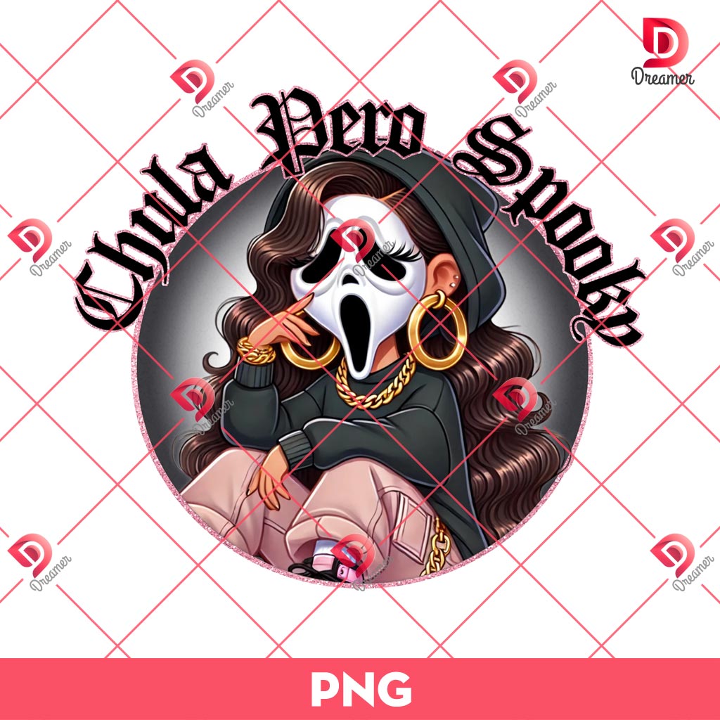 Chula Pero Spooky PNG, Chicana Ghostface Scream Halloween PNG 1 Chula Pero Spooky PNG, Chicana Ghostface Scream Halloween PNG