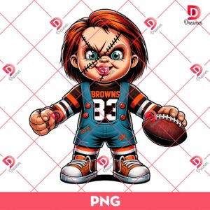 Bundle Cleveland Browns NFL PNG, Football Browns Cartoon Characters Bundle PNG 45 Cleveland Browns NFL Chucky Player PNG, Horror Character Football PNG