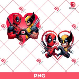 Deadpool And Wolverine Heart PNG, Deadpool Wolverine Movie PNG