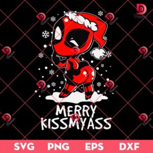 Deadpool Merry Kiss My Ass SVG PNG, Funny Christmas Deadpool SVG PNG