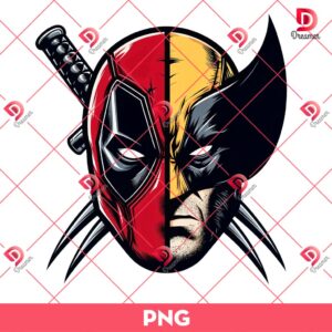 Deadpool X Wolverine Face PNG, Deadpool And Wolverine Movie PNG, Marvel Superhero PNG