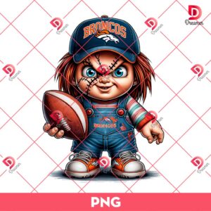 Denver Broncos NFL Chucky Player PNG, Horror Character Football PNG
