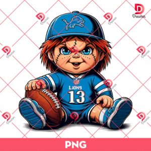 Detroit Lions NFL Chucky Player PNG, Horror Character Football PNG