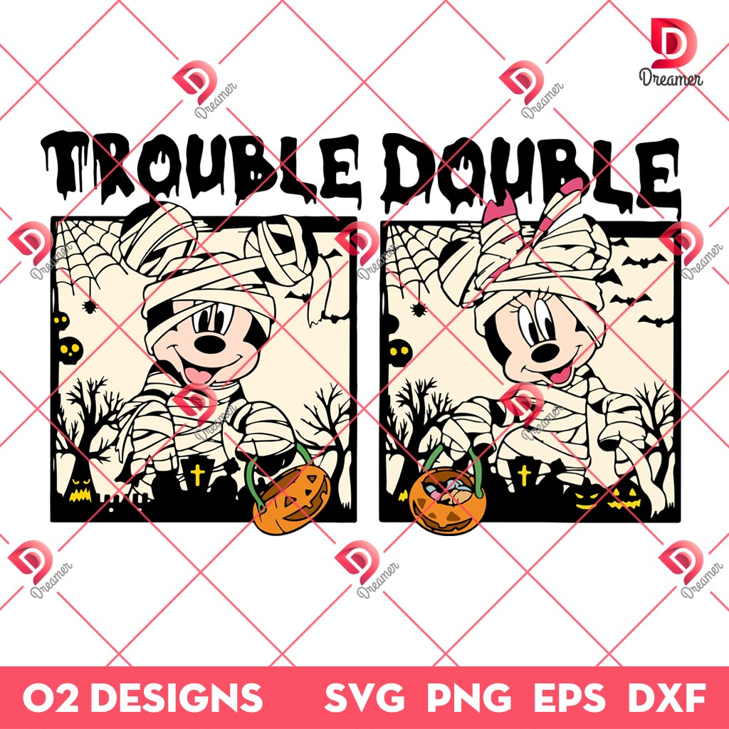 Disney Mickey Minnie Trouble Double PNG SVG, Mickey Minnie Halloween SVG PNG, Disney Mouse Mummy SVG PNG 1 Disney Mickey Minnie Trouble Double PNG SVG, Mickey Minnie Halloween SVG PNG, Disney Mouse Mummy SVG PNG