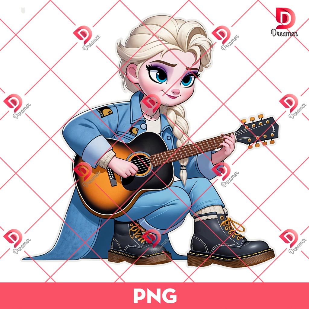 Elsa Princess Wearing Carhartt Fashion PNG, Elsa Frozen Playing Guitar PNG 1 Elsa Princess Wearing Carhartt Fashion PNG, Elsa Frozen Playing Guitar PNG