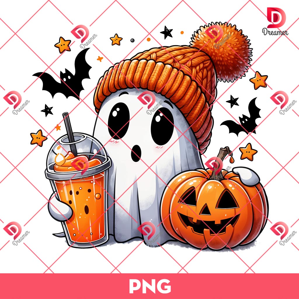 Ghost Pumpkin Coffee PNG, Cute Ghost Fall Vibes PNG, Ghost Halloween PNG 2 Ghost Pumpkin Coffee PNG, Cute Ghost Fall Vibes PNG, Ghost Halloween PNG