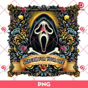 Ghostface Scream For Your Life PNG, Halloween Horror Characters PNG