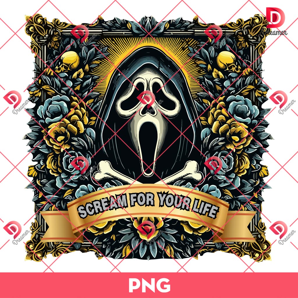 Ghostface Scream For Your Life PNG, Halloween Horror Characters PNG 1 Ghostface Scream For Your Life PNG, Halloween Horror Characters PNG